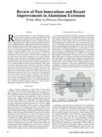 Review of Past Innovations and Recent Improvements in Aluminum Extrusion Production: From Alloy to Process Development
