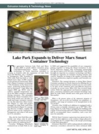 Extrusion Industry & Technology News: Lake Park Expands to Deliver Marx Smart Container Technology