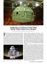 Application of Advanced Al-Li Plate on the NASA Orion Crew Module