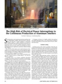 The High Risk of Electrical Power Interruptions to the Continuous Production of Aluminum Smelters