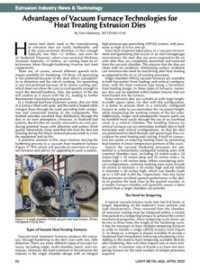 Extrusion Industry News & Technology: Advantages of Vacuum Furnace Technologies for Heat Treating Extrusion Dies
