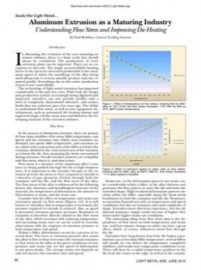 Inside/Out Light Metals: Aluminum Extrusion as a Maturing Industry: Understanding Flow Stress and Improving Die Heating
