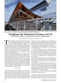 Designing with Aluminum Extrusion, Part II — Focusing on Solar and Similar Structural Applications