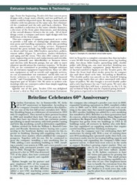 Extrusion Industry News & Technology: Briteline Celebrates 60th Anniversary