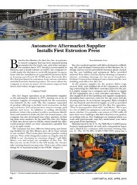 Automotive Aftermarket Supplier Installs First Extrusion Press