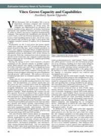 Extrusion Industry News & Technology: Vitex Grows Capacity and Capabilities – Auxiliary System Upgrades
