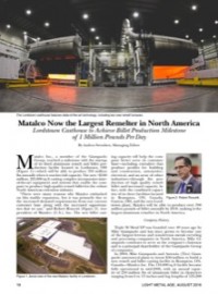Matalco Now the Largest Remelter in North America: Lordstown Casthouse to Achieve Billet Production Milestone of 1 Million Pounds Per Day