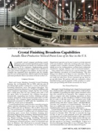 Crystal Finishing Broadens Capabilities – Installs Most Productive Vertical Paint Line of its Size in the U.S.